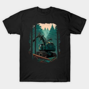 Heavy Equipment, Logging Machines T-Shirt Design T-Shirt